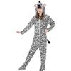 SMIFFYS Costume da zebra, bianco e nero, Tuta integrale con cappuccio Halloween