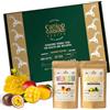 CAMINO DE CABRAS Set Tisane e Infusi Regalo - Tisana del Buon Umore e Benessere - Tisana Depurativa, Antiossidante - Tè Verde, Bianco, Salvia, Iperico, Spirulina, Curcuma, Zenzero, Vaniglia, Papaya - Cofanetto 2x100g