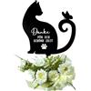 MCTNCT Palo per Lapide per Animali Domestici Targa Commemorativa in Metallo, tombe, Omaggio, segnalatore per Piante,Decorazione funeraria,Targhetta commemorativa da Giardino,Gatto,Nero