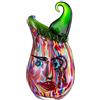 GILDE GLAS art Vaso a forma di vaso decorativo per il viso - decorazione soggiorno - regalo per donne compleanno - Colore: multicolore - altezza 35 cm