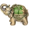 LAUYOO Posacenere decorativo a forma di elefante, con coperchio, in metallo, per fumare, antivento, per interni ed esterni, regalo di fantasia, ornamento per uomini e donne (verde scuro)