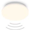 BRILONER - Lampada da soffitto a LED con sensore di movimento, luce bianca calda, sensore crepuscolare, lampada a LED, lampada da soffitto, lampada da soggiorno, lampada da cucina, 27 x 6 cm, bianco