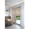Khome K-home® Tenda a rullo doppia Klemmfix, Madrid, senza fori, beige, larghezza 80 x altezza 150 cm