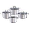 Fissler Viseo Set di pentole in acciaio inox, 4 pezzi, con coperchio in vetro, per cottura a induzione e tutti i tipi di fornelli, 3 pentole, 1 rostiera