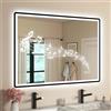 STARLEAD Nero Specchio-LED-Bagno-con-Luce 100x70cm, Bluetooth, 3 Colori Luce, Dimmerabile, Antifog, Memoria, IP44, Vetro Temperato, Orizzontale/Verticale, Cornice non Metallica