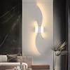 Goeco Applique da Parete Interno, 80CM 27W 3000LM 3000K Lampada da Parete LED Lunga Moderna con 2 Tubi Luminosi Luce Bianca Calda per Camera da letto Soggiorno Scala Cucina, Bianco