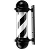 precious harvest 51 cm Barbier Pole, rosso blu e bianco Barbershop lampada rotante, cartelli classici per parrucchiere, sorgente luminosa a LED (nero)