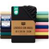 Utopia Bedding Lenzuolo con Angoli - 80x200cm - Nero - Microfibra Spazzolata - Lenzuolo Sotto con Angoli Elasticizzato