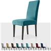MAXIJIN Coprisedie con Schienale 6 pezzi in Velluto, Elasticizzato Lavabile Fodere coprisedia per sala da pranzo con Fascia Elastica per Ristorante, Hotel (Blu Pavone, 6)