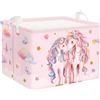 Clastyle Ceste Biancheria Bambini Unicorno Rosa Cestino Giocattoli Vestiti Impermeabile per Ragazza Cestino Portaoggetti per Bagno Cameretta Bucato, Stella, 40x30x30 cm