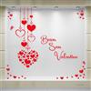 Gigio Store Vetrofania San Valentino Grande Formato 3x2 Metri, decorazione vetrine negozi Personalizzabile dal Design Elegante e Romantico, adesivo Rimovibile Anti-bolla intagliato senza sfondo, Rosso