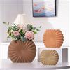 QBMYCN Set di 3 vasi in Ceramica,vasi in Ceramica per la Decorazione Domestica,Vaso Decorativo per Erba di Pampa e Fiori secchi,Decorazione per l'ingresso (Marrone Tre pezzi)
