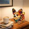 LOMUG Corgi - Lampada decorativa per cani luminosi, in resina, a LED, classe energetica A, per animali domestici, per gli appassionati di cani, decorazione per la casa dei bambini (Corgi A, piccola)