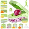 Romon Taglia Verdure, Affetta Verdure, Tagliaverdure, 14 in 1 Affettaverdure e Tagliaverdure Multifunzionale, Trita Verdure Manuale per Cubetti, Bastoncini, Fette, Strisce e Quarti