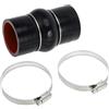 A ABSOPRO 1 Set, 45mm/1,77 102mm/4,02 Lunghezza Tubo in Silicone Nero Rosso per Auto con Morsetti Tubo a Gobba Tubo Refrigerante Universale