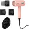 AINA Pro Salon Hair Dryer (New Tech), 2200 W Blow Dryer with Diffuser Comb for Women | BLDC Hair Dryer | Motore Brushless 150,000 RPM | Ionic | Display LED | 4 attacchi magnetici 230 V/EU (Baby Pink)