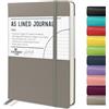 STATIONERY ISLAND Taccuino a Righe A5, Diario a Righe con Copertina Rigida con Carta Spessa Premium da 120 gsm, Taccuino con Copertina Rigida da 180 Pagine per Studiare, Pianificare, Grigio
