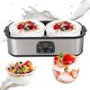 BTSAE Macchina per yogurt, 2 l, automatica digitale per yogurt con 2 bicchieri, yogurt con timer e controllo della temperatura, yogurt maker per yogurt greco, formaggio, natto, vino di riso