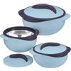 Pinnacle - Casseruola isolata con coperchio, set da 3 pezzi, 2,6/1,5/1 qt. Scaldavivande termiche per zuppa/insalata, contenitore per alimenti caldi in acciaio inox, set regalo per mamme - Vacanze
