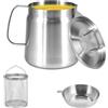 RHAIQBVC Vaso per filtro dell'olio in acciaio inox, 1,5 l/2 l, capacità, con filtro a rete fine e cestello per friggitrice, serbatoio per filtro dell'olio multifunzionale, contenitore per grasso per