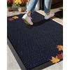 COLOR&GEOMETRY Zerbino Ingresso Esterno Elasticizzato in Seta - Tappeto Ingresso Esterno per Porte, Patio e Esterni - Antiscivolo, Resistente e Asciugatura Rapida, 60x90 cm Blu