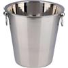 Bambelaa! Secchiello per spumante in acciaio inox, grande, lucido/opaco, con manici ad anello, secchiello, secchiello refrigerante per vino, secchiello per champagne, secchiello per bottiglie, secchiello del