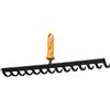 Fiskars Oneclick Rastrello 14 Denti, Accessorio per la Preparazione del Terreno di Semina, Cambio Senza Sforzo con un Solo Clic, Acciaio al Carbonio Temprato, Nero/Arancione, 1080677