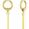 FindChic Orecchini Cerchio Donna Oro Orecchini Pendenti Donna a Barra Lunghi in Acciaio Inossidabile 316L Dorato Oro Regalo di Natale/San Valentino/Compleanno