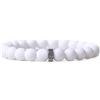 OZ Jewels Bracciale Elastico Unisex con Perline di Pietre Naturali Giada Bianca Opaca da 8mm, per Uomo e Donna