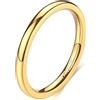 Zakk Anello da donna e uomo in titanio lucido, sottile Anello di fidanzamento a fascia impilabile 2mm 4mm 6mm (Oro 2mm,56 (17.8))