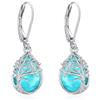 Eusense Orecchino dell'albero della vita in argento 925 con Orecchini di Turchese Orecchini Pendenti Regalo di Gioielli per Donne Signore