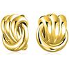 Bling Jewelry Moda Corda Cavo Knocker Amore Nodo Lavoro Clip Su Orecchini Per Le Donne Non Forate Orecchie Lucido Tono Oro Placcato Ottone