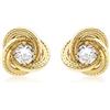 Carissima Orecchini a lobo con zircone 3 mm e nodo testurizzato 8 mm da donna in oro giallo 9 ct