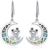 YAFEINI Orecchini da donna in argento Sterling 925 con pietra di luna miele con ape cuore orecchini alveare e fiore ape gioielli, Argento sterling