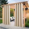PONY DANCE Tende da Esterno Impermeabile Tende da Sole per Esterno con Anelli Tende Gazebo per Esterno Tende Sole Balcone Tenda Gazebo Idrorepellente 2 Pezzi 132x274 CM, Beige