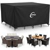 Kipiea Coperture Impermeabili 420D per Tavoli e Sedie Esterne Antivento, Anti-UV, Anti-Strappo - 147x86x71cm