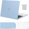 MOSISO Custodia Compatibile con MacBook Air 13 Cover M5 M4 M3 M2 2026-2022 A3449 A3240 A3113 A2681,Case per MacBook Air 13,6'' display Liquid Retina&Copritastiera&Pellicola&Borsa, Blu Airy