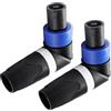 KUOQIY 2 Pezzi 4 Poli Angolo Retto Speakon Maschio Connettore, Spina per Altoparlanti Twist Lock, Speakon Adattatore per Cavo, con Cacciavite, Compatibile con NL4MP, NL4FC, NL4FX, NLT4X
