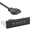 Chenyang USB 3.0 HUB 4 porte pannello frontale su adattatore motherboard 20Pin con cavo di alimentazione SATA per vano CD-ROM da 5,25