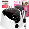 Retoo Fresa per Unghie 35000 giri/min, 6 Testine Di Levigatura, Fresa elettrica lima professionale con display a LED, fresa in gel, callo, rimozione manicure, pedicure, velocità regolabile, nero