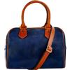 Time Resistance Borsa Tracolla Donna in Vera Pelle Realizzata a Mano - Pratica a Tracolla Donna Made in Italy - Borsa Tote (Blu)