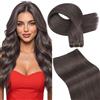 LaaVoo Extension Capelli Veri Tessitura Marrone Moka 60cm 100g, Matassa Resistente Remy, Lunga Durata, per Uso in Casa #1C