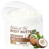 Muiefe Crema Corpo Profumata Donna con Olio di Cocco, Crema Corpo Idratante Pelle Molto Secca, Body Lotion Burro di Cocco Nutriente, Coconut Oil Moisturizer -Viso, Mani, Naturale e Vegano, 200g
