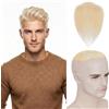 MY-LADY Parrucca Uomo Frontale, Men's Hairline Toupet Capelli Frontale Uomo Protesi Capelli Umani, Base PU 0.04mm 4x18cm Naturale Invisibile 12g (#613, Biondo)