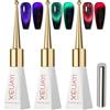 APRRMLIZW Smalto UV Cat Eye con magnete, 3 Colori 12D Smalto Semipermanente Unghie Magnetico Cat Eye Uv Gel smalto gel glitterato Soak-Off UV/LED Cat Eye Gel Polish Regalo per la Casa, 10ML