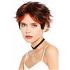 WIG ME UP - STY-T012 Parrucca da donna in maschera Halloween corta anni '80 punk onda gotica nero rosso