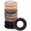 Kitsch - Fascette per capelli, a spirale, per capelli, per telefono, 8 pezzi (brunette)