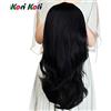 Kori Koli Parrucca ondulata da 24 pollici a 3/4 mezza parrucca lunga sintetica per capelli neri senza cappuccio parrucche extension per capelli da donna 210 g (12 #)