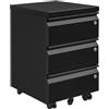 LVSTEEL Cassettiera per Ufficio con 3 Cassetti, Schedario da Ufficio Bloccabile, Completamente Assemblata, Nero