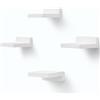 PHOENANCEE MITREL Set di 4 Mensole Sospese da Parete, in Legno, Quadrate, per Piccoli Oggetti, Mini Mensole da Appendere, decorazione per camera da letto, 10,2 x 10,2 x 4 cm(Bianco Rustico)
